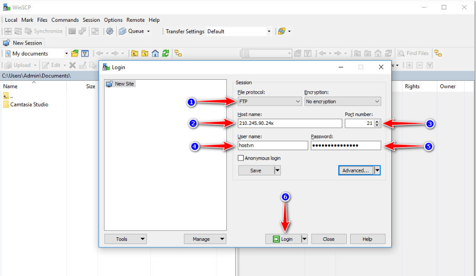 hướng dẫn upload dữ liệu lên hosting bằng winscp 2