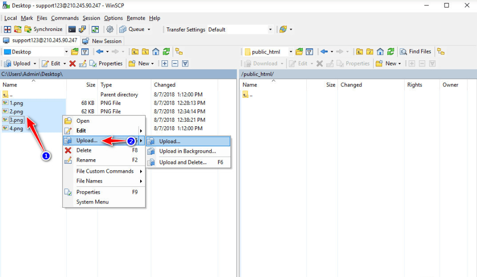 hướng dẫn upload dữ liệu lên hosting bằng winscp 5