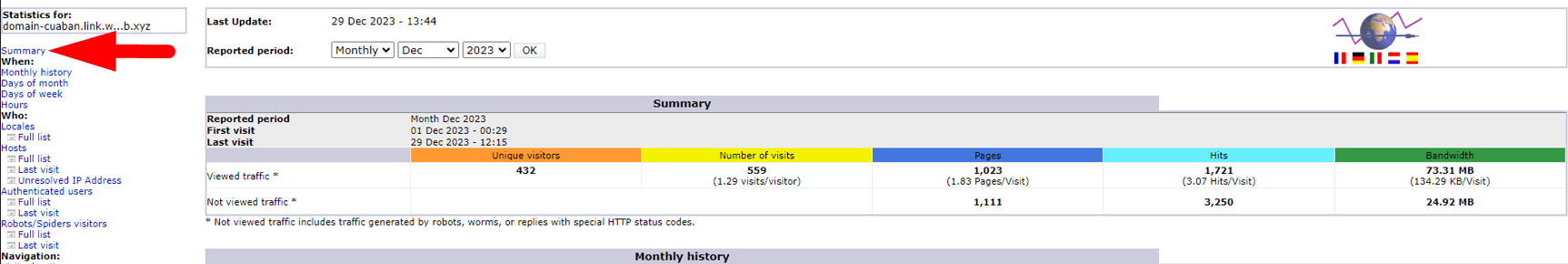hướng dẫn xem biểu đồ truy cập awstats trên cpanel hosting chi tiết 6
